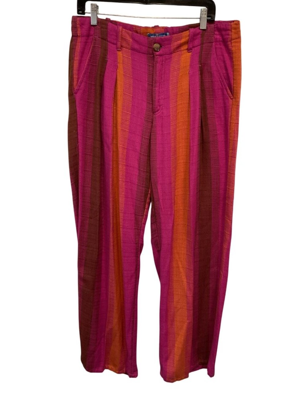 Urban Outfitters Womens Striped Pink & Orange Cotton-Blend Pants Size 10